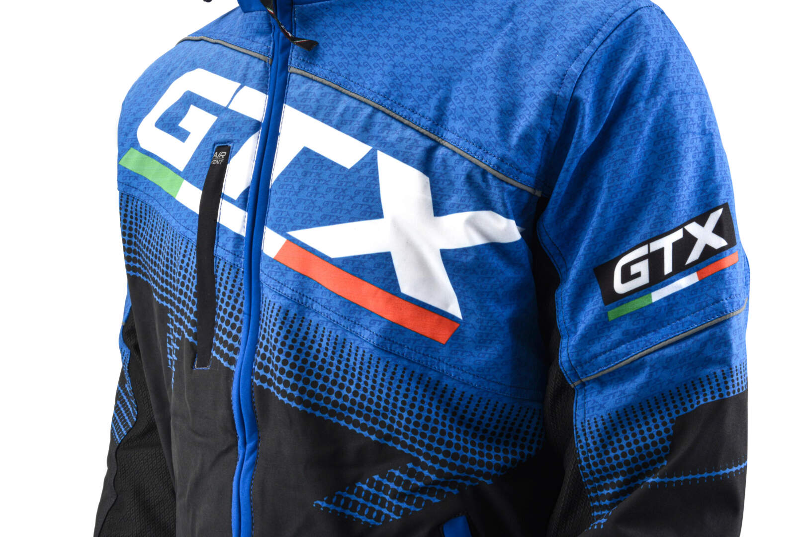 Куртка для снегохода GTX №1 black-blue (текстиль) (L)